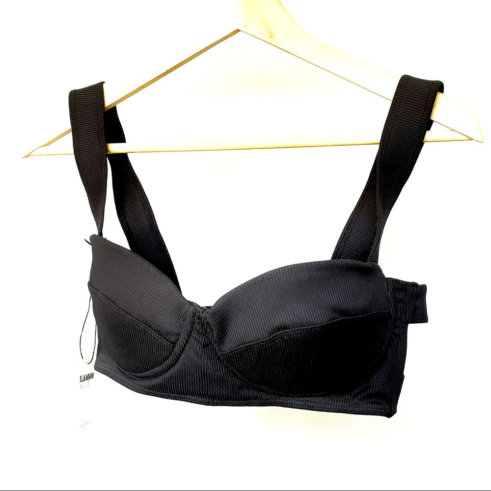Minimal Animal Ribbed Bikini Swimsuit Bra top.